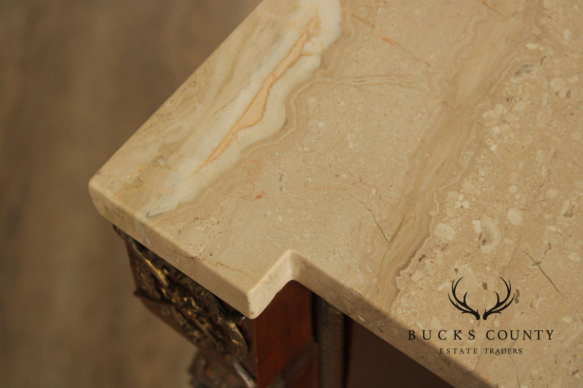 Antique French Marble Top Neoclassical Style Pedestal