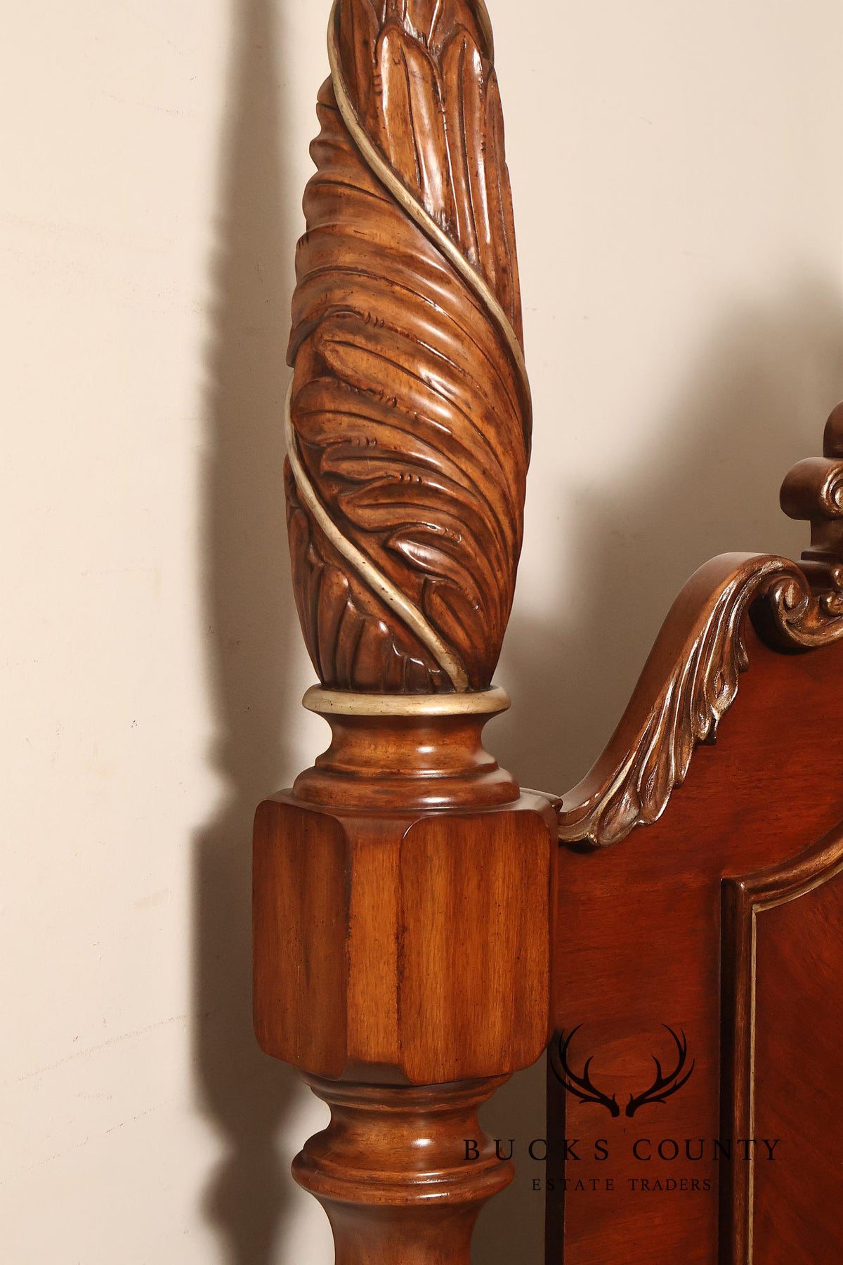 Drexel Heritage Carved King Size Four Poster Bed