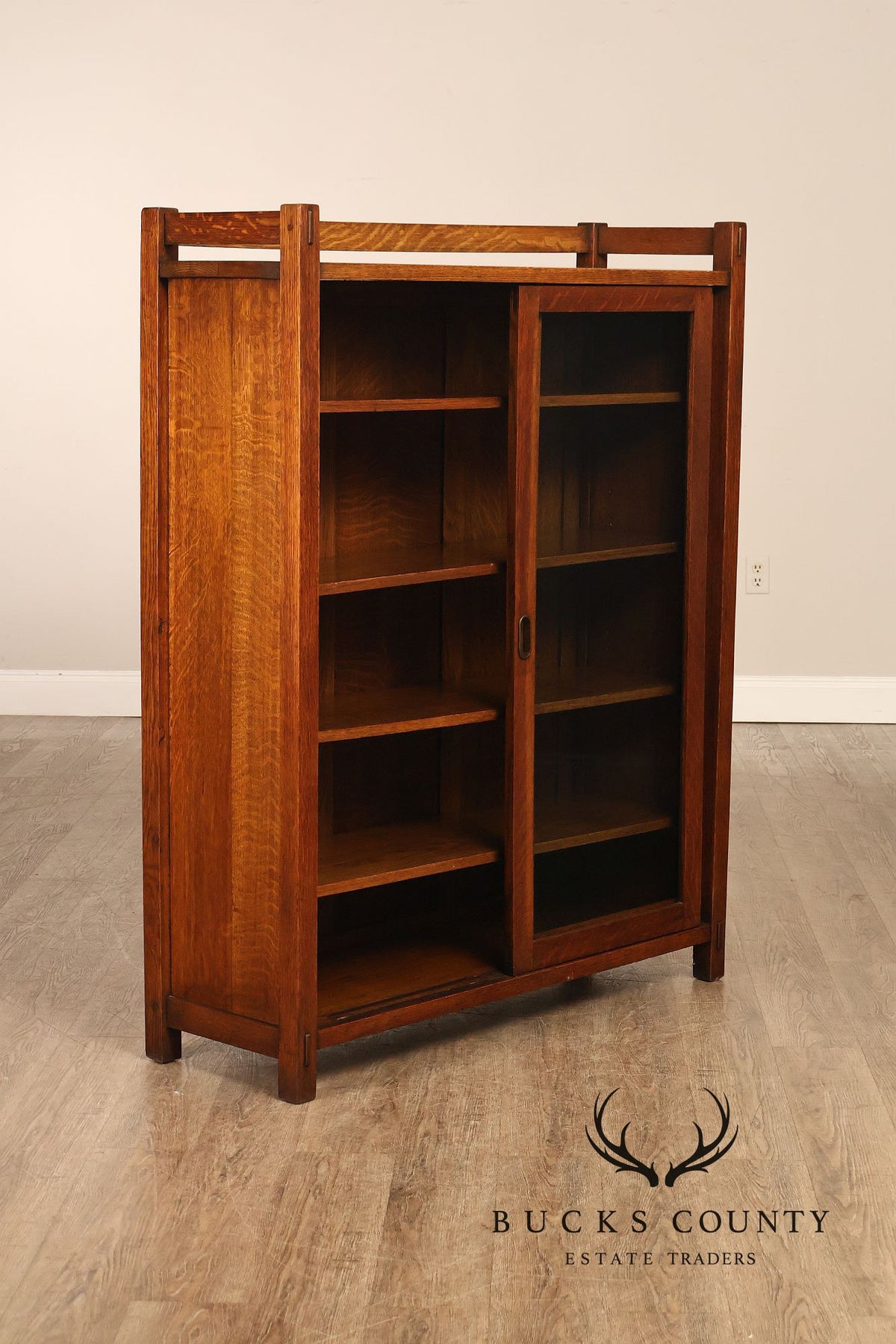 Harden Furniture Co. Antique Arts And Crafts Two Sliding-Door Bookcase
