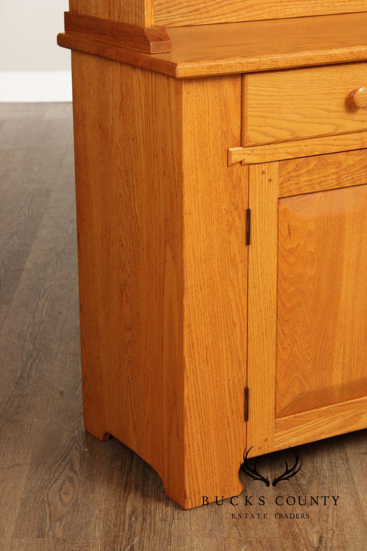 Hunt Country Furniture Oak Step Back Hutch China Cabinet