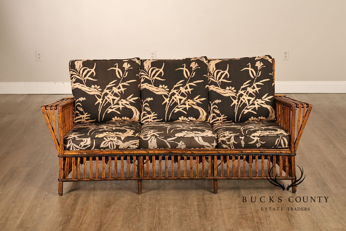 Antique Split Reed Rattan Sofa