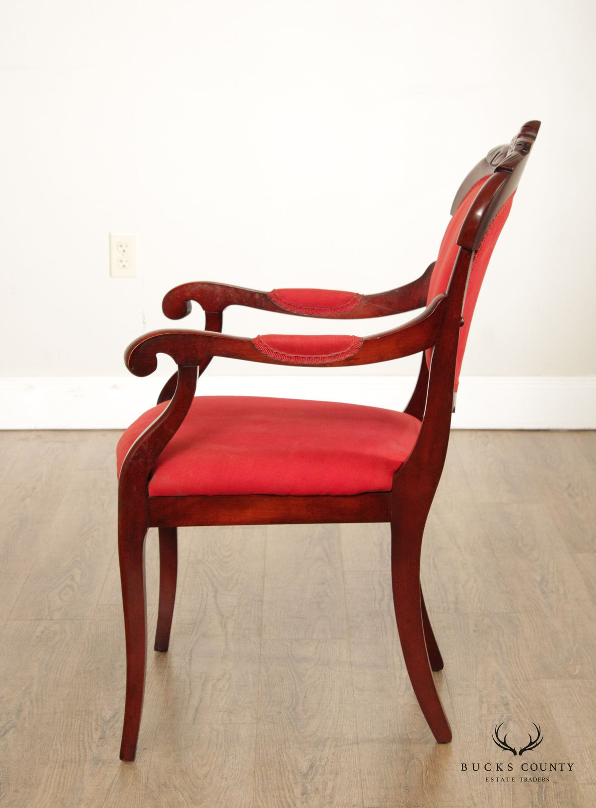 Victorian Style Carved Mahogany Armchair