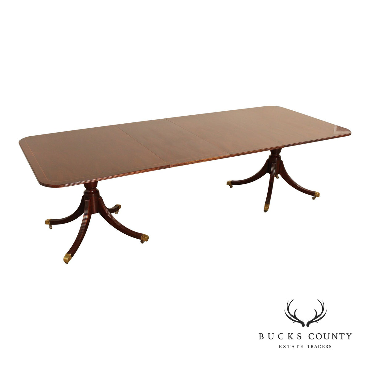 Baker Furniture Historic Charleston Collection Mahogany Pedestal Dining Table With Two Leaves