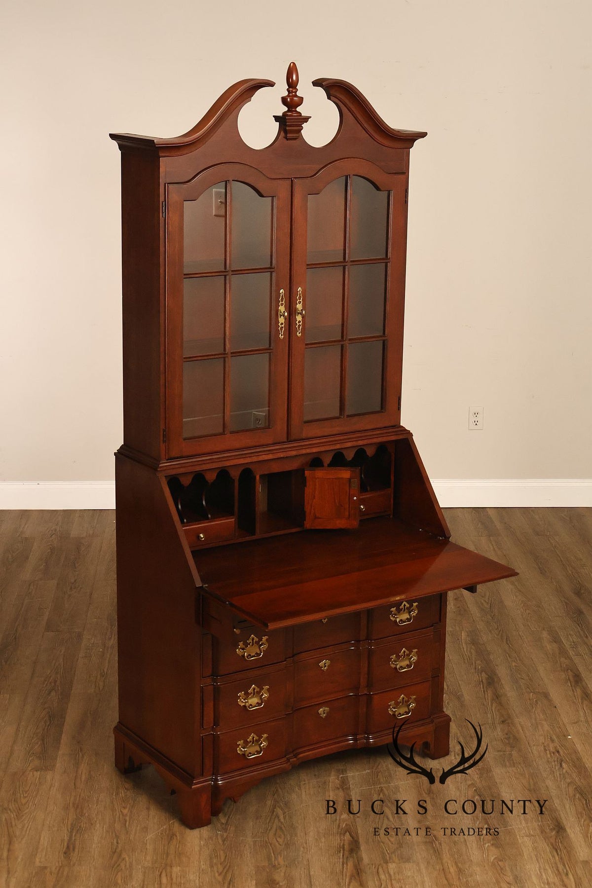Pennsylvania House Chippendale Style Cherry Secretary Bookcase