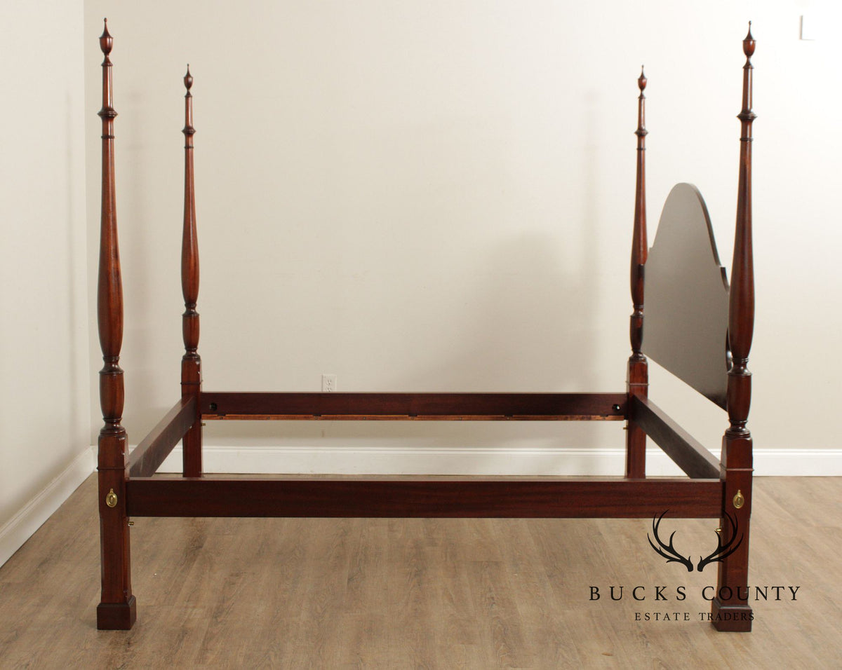 Custom Quality Federal Style Carved Mahogany California King Poster Bed Frame