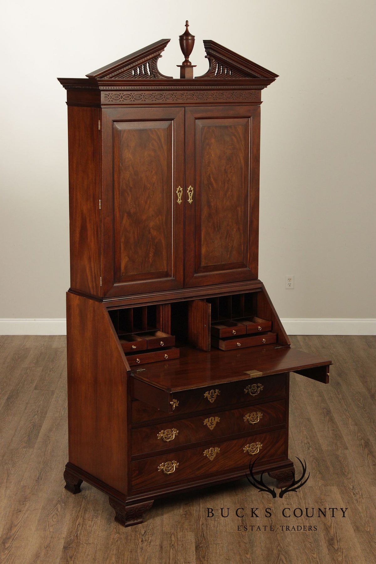 Baker Historic Charleston Collection Chippendale Style Mahogany Secretary Desk