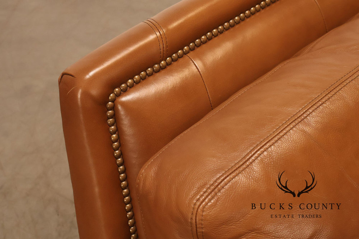 Ethan Allen 'Hyde' Three-Seat Leather Sofa