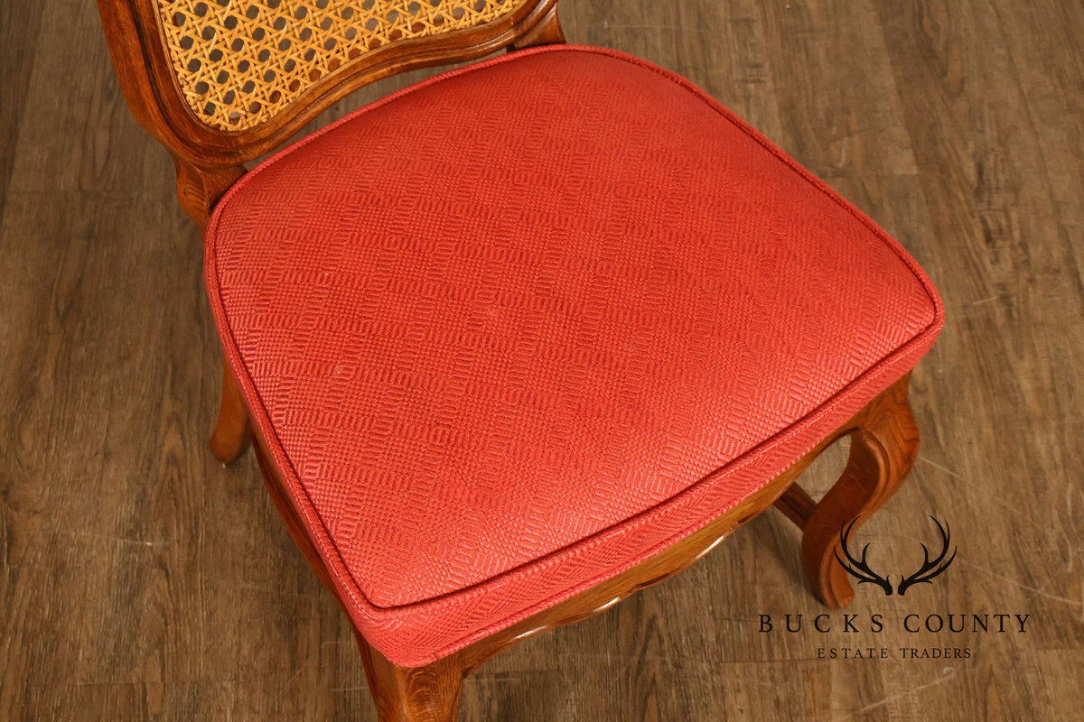 French Country Style Set Of Eight Cane Back Dining Chairs