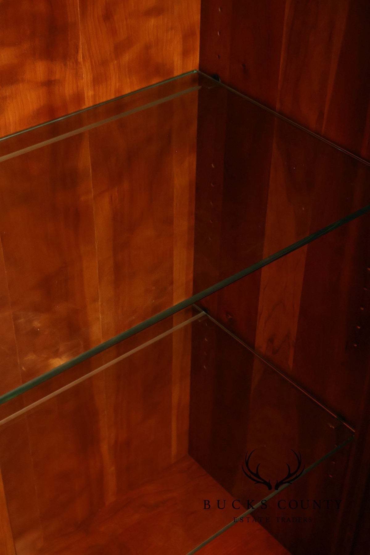 Stickley 21st Century Collection Pair Of Cherry Lighted Curio Display Cabinets