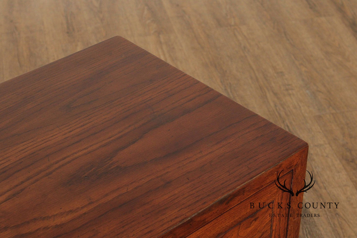 Henredon 'Scene One' Campaign Style Walnut Chest of Drawers