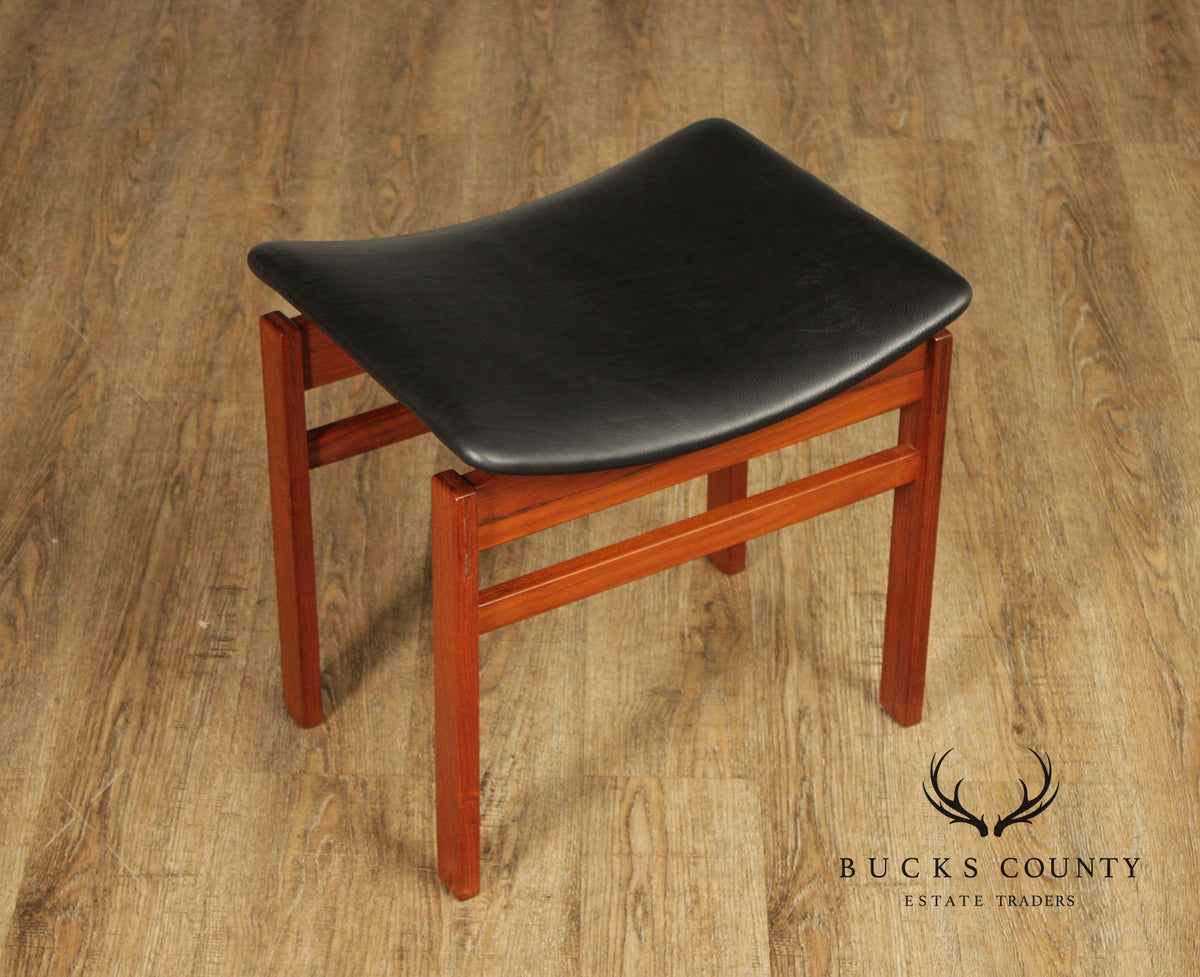 Mid Century Danish Teak Floating Seat Stool By Inger Klingenberg For France & Søn