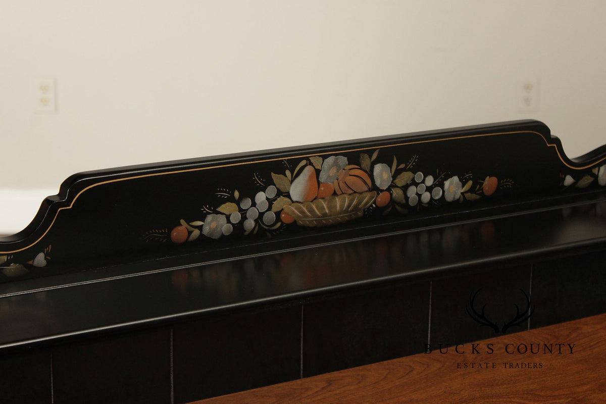Ethan Allen Hitchcock Style Hand Painted Black Lacquer Dry Sink