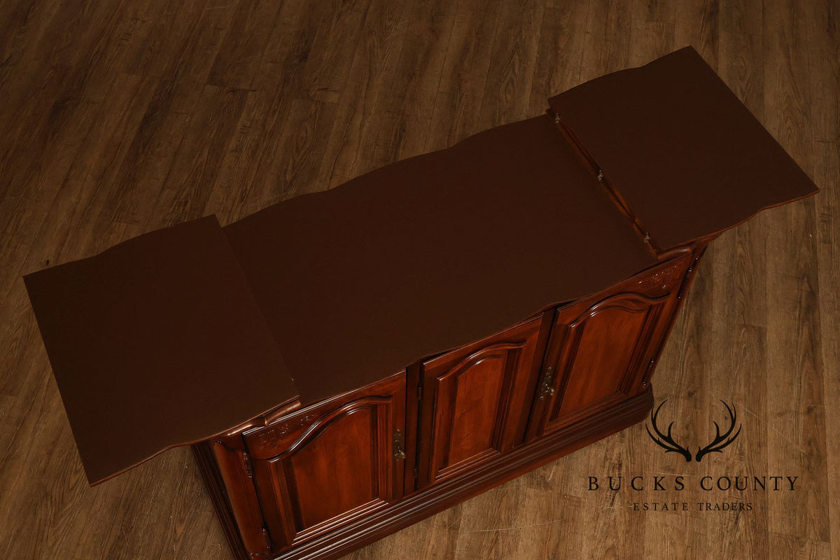 American Drew French Country Style Walnut Flip Top Server
