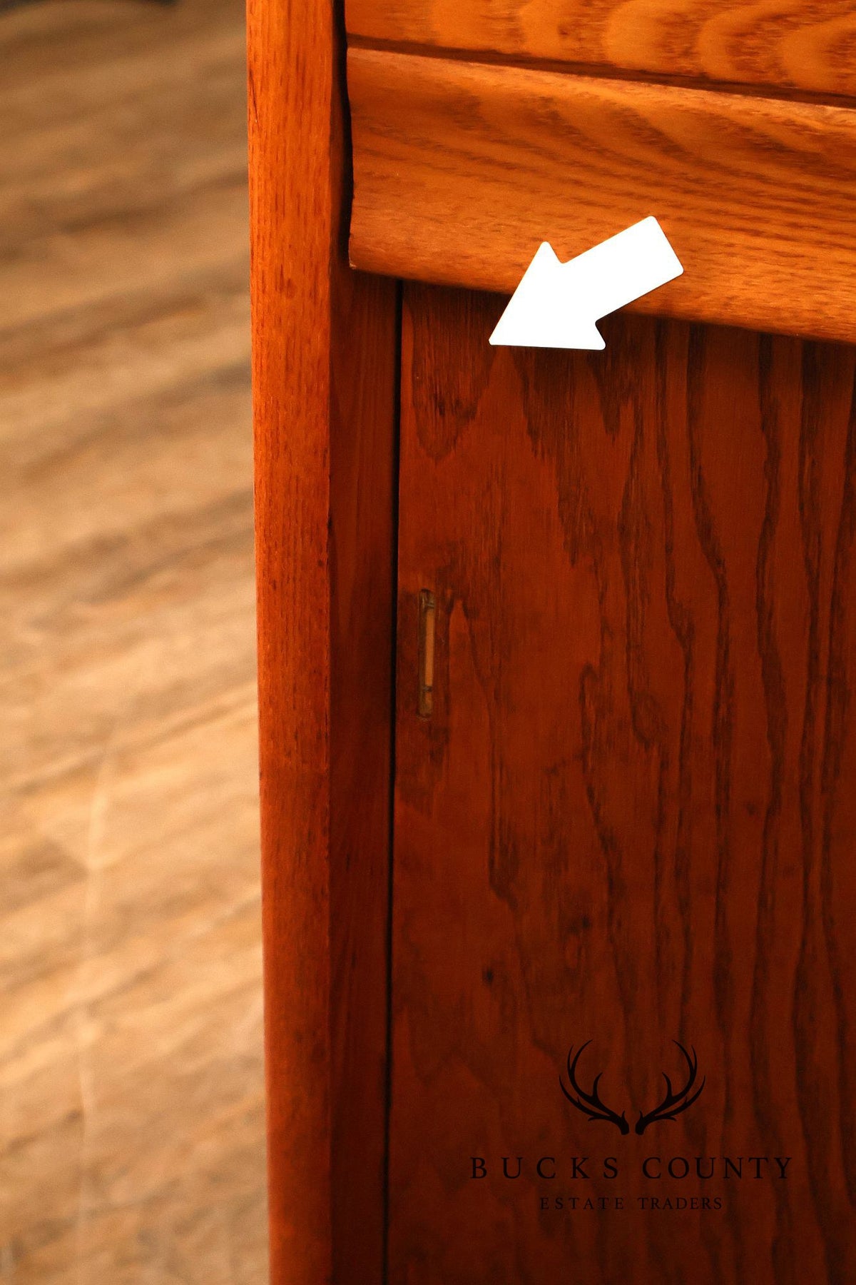 Mid Century Modern Two-Piece Oak and Glass China Cabinet