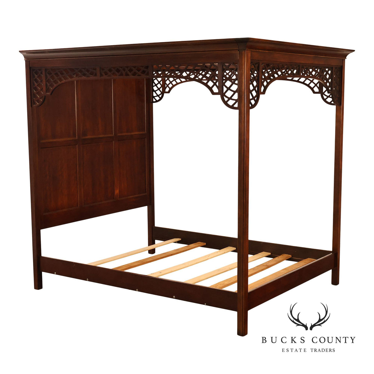 National Mt. Airy Queen Cherry Four Poster Canopy Bed Frame