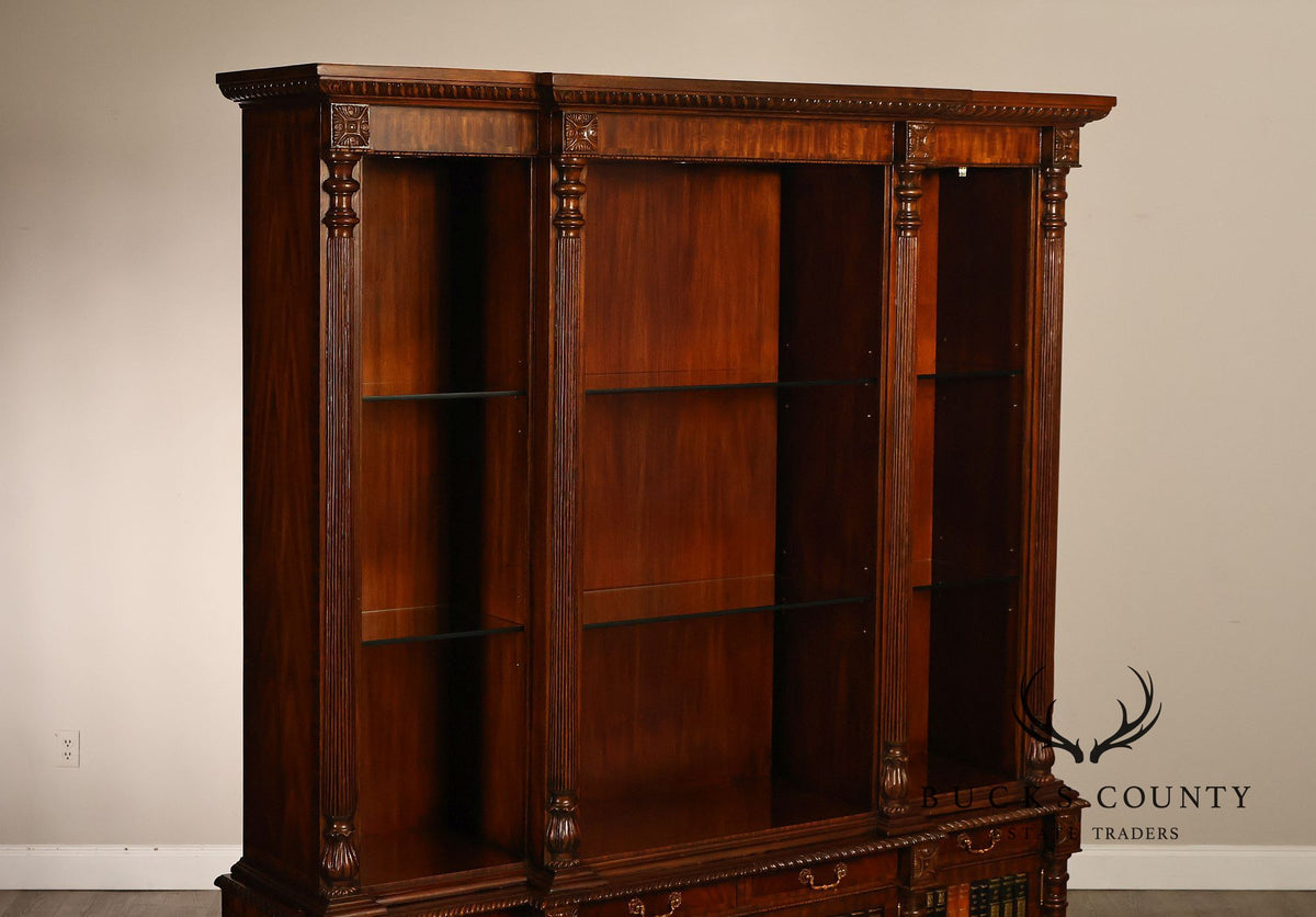 Maitland Smith Regency Style Mahogany Display Bookcase