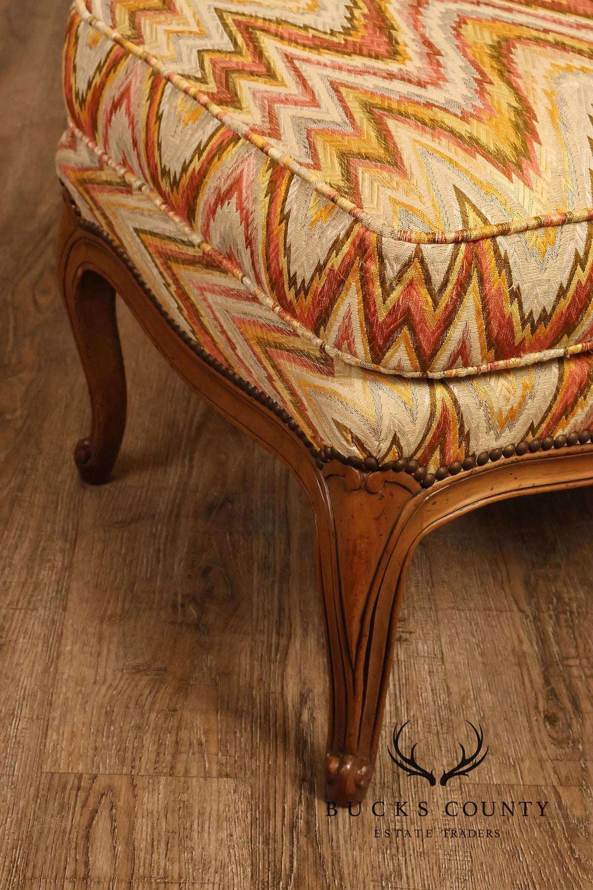 Baker Furniture Louis XV Style Wing Back Bergère Chair And Ottoman