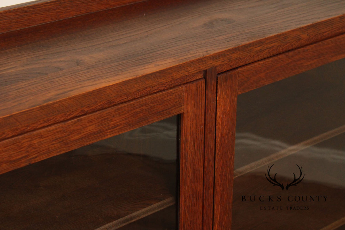 Antique Mission Oak Two-Door Bookcase