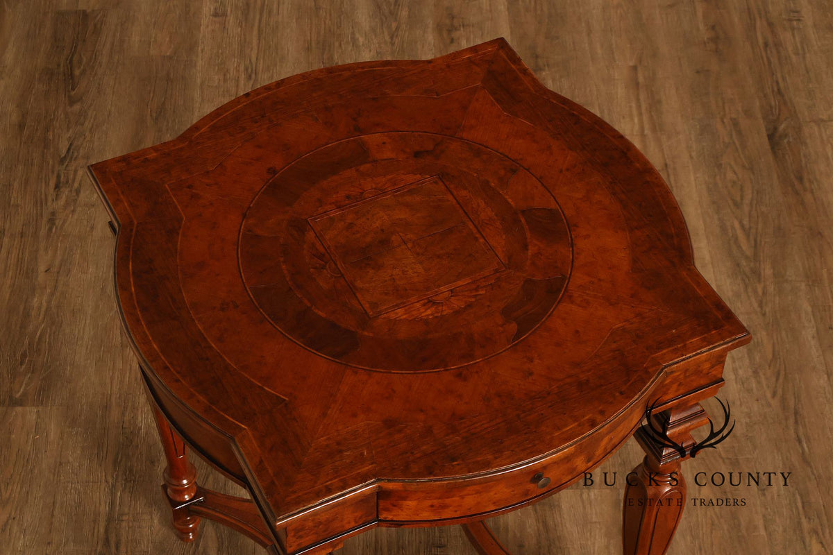 Koypthe Continental Style Walnut And Burl Walnut Inlaid Accent Table