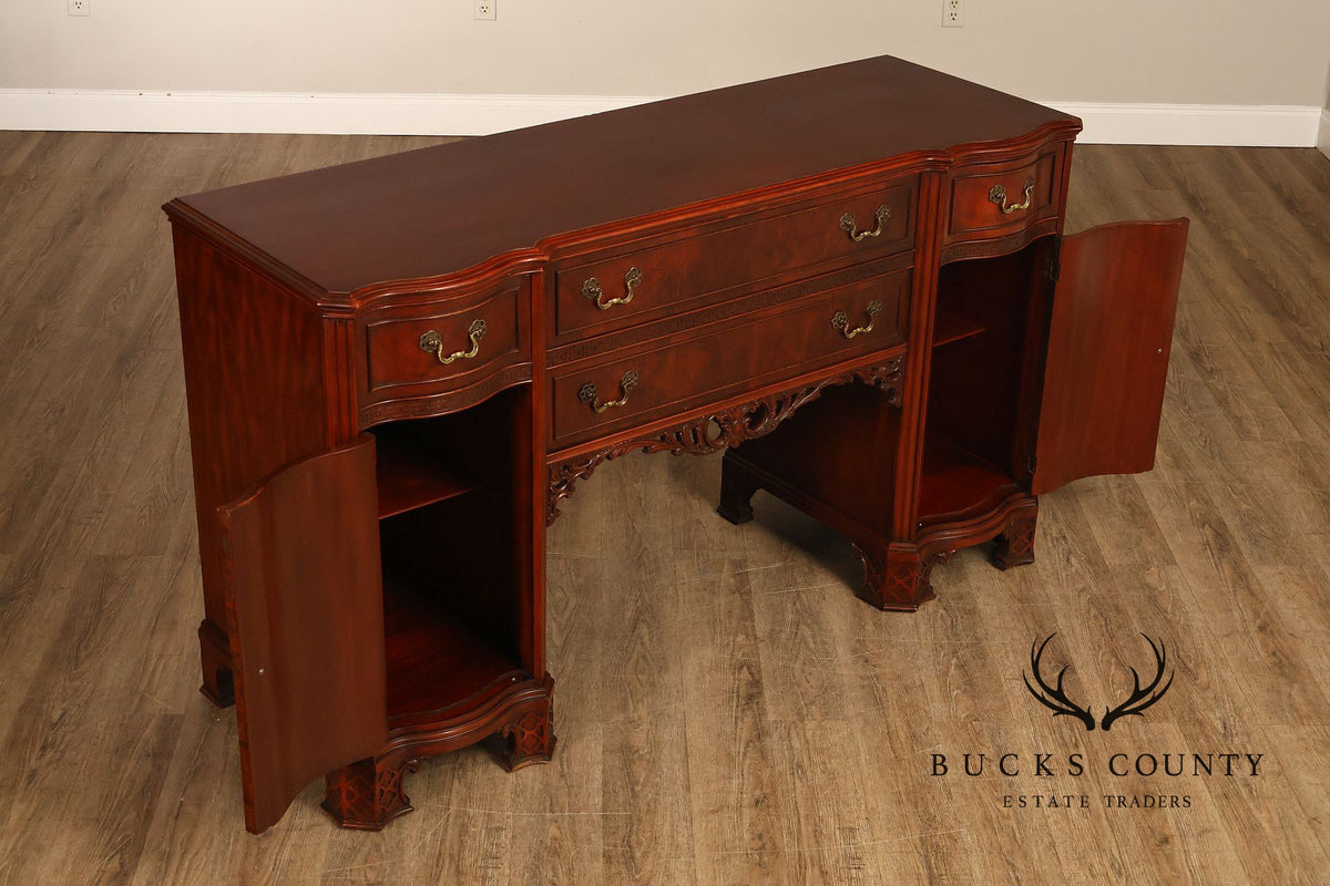 Chippendale Serpentine Mahogany Sideboard Server