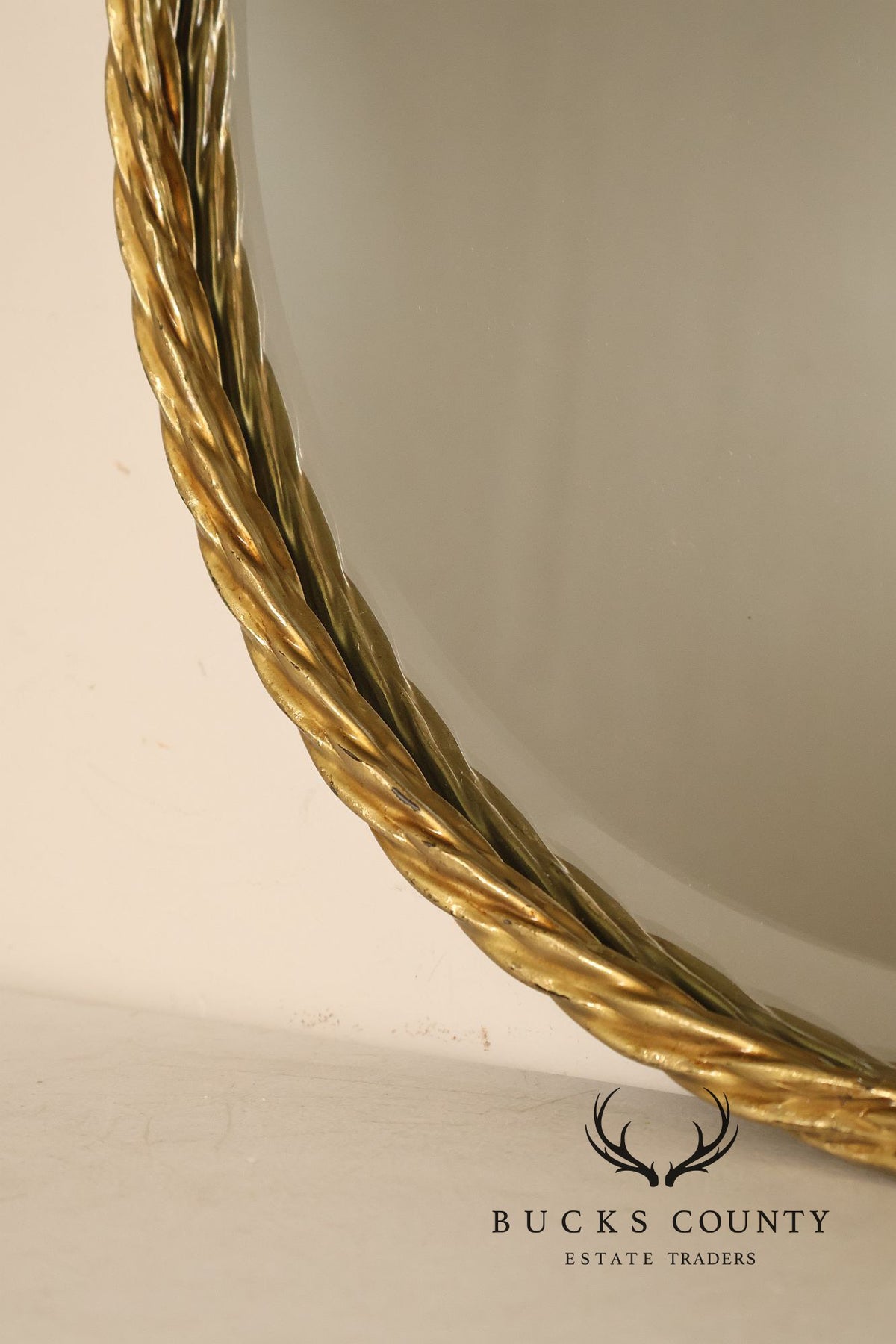 Contemporary Round Rope Twist Wall Mirror
