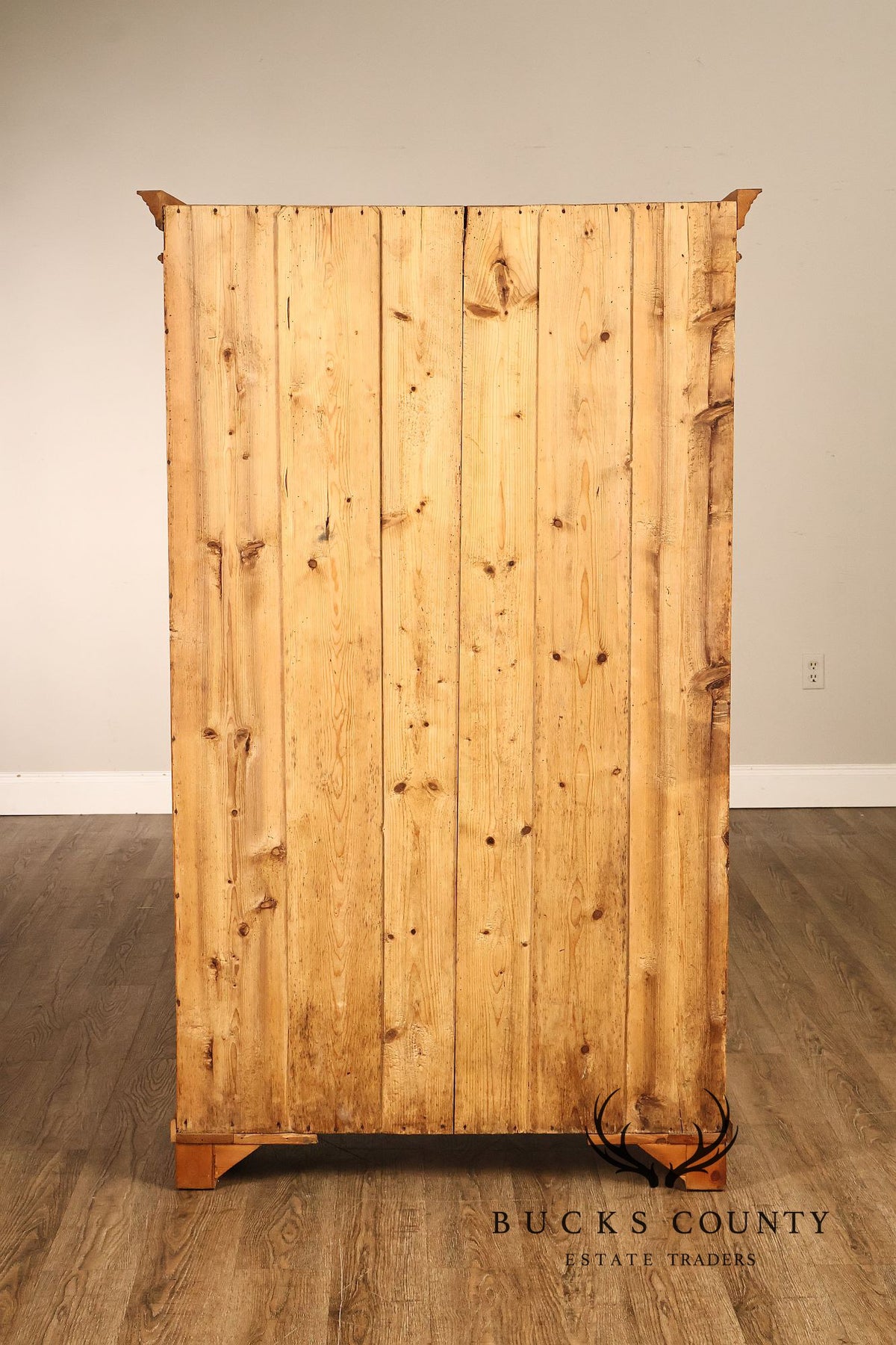 European Country Pine Glass Door Display Cabinet