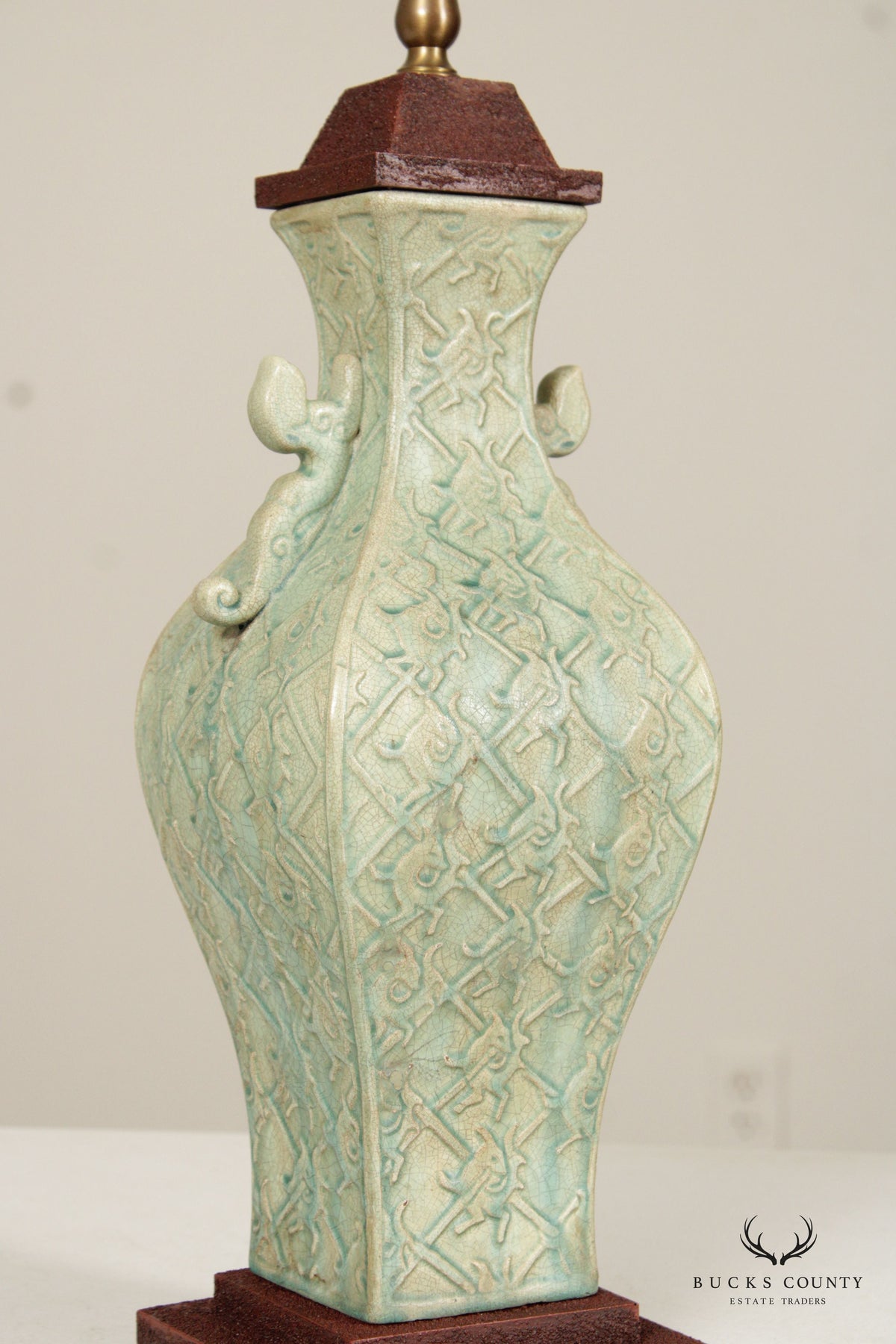 Bradburn Gallery Asian Style Celadon Porcelain Table Lamp