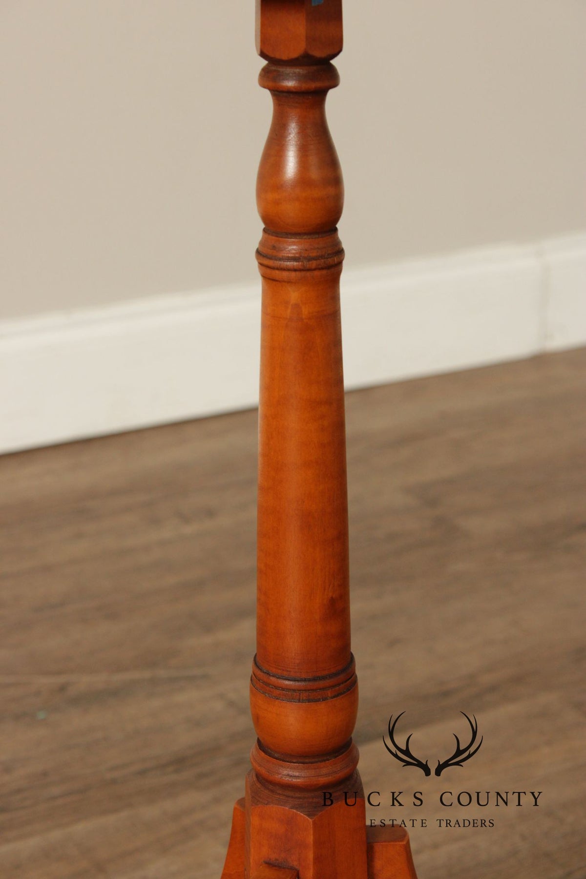 Eldred Wheeler Early American Style Tiger Maple Candlestand
