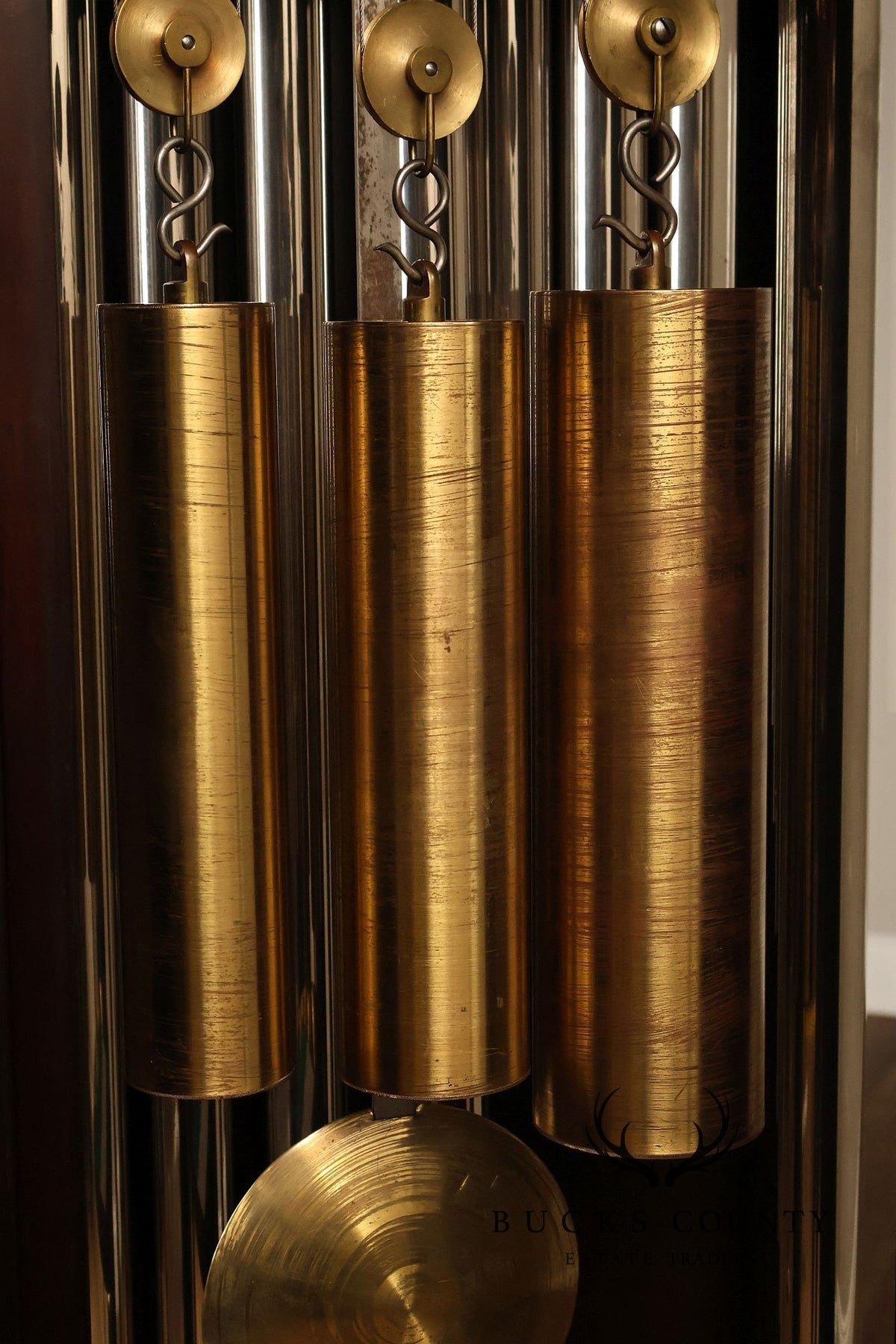 Baily Banks and Biddle Antique Mahogany 9 Tube Grandfather Clock