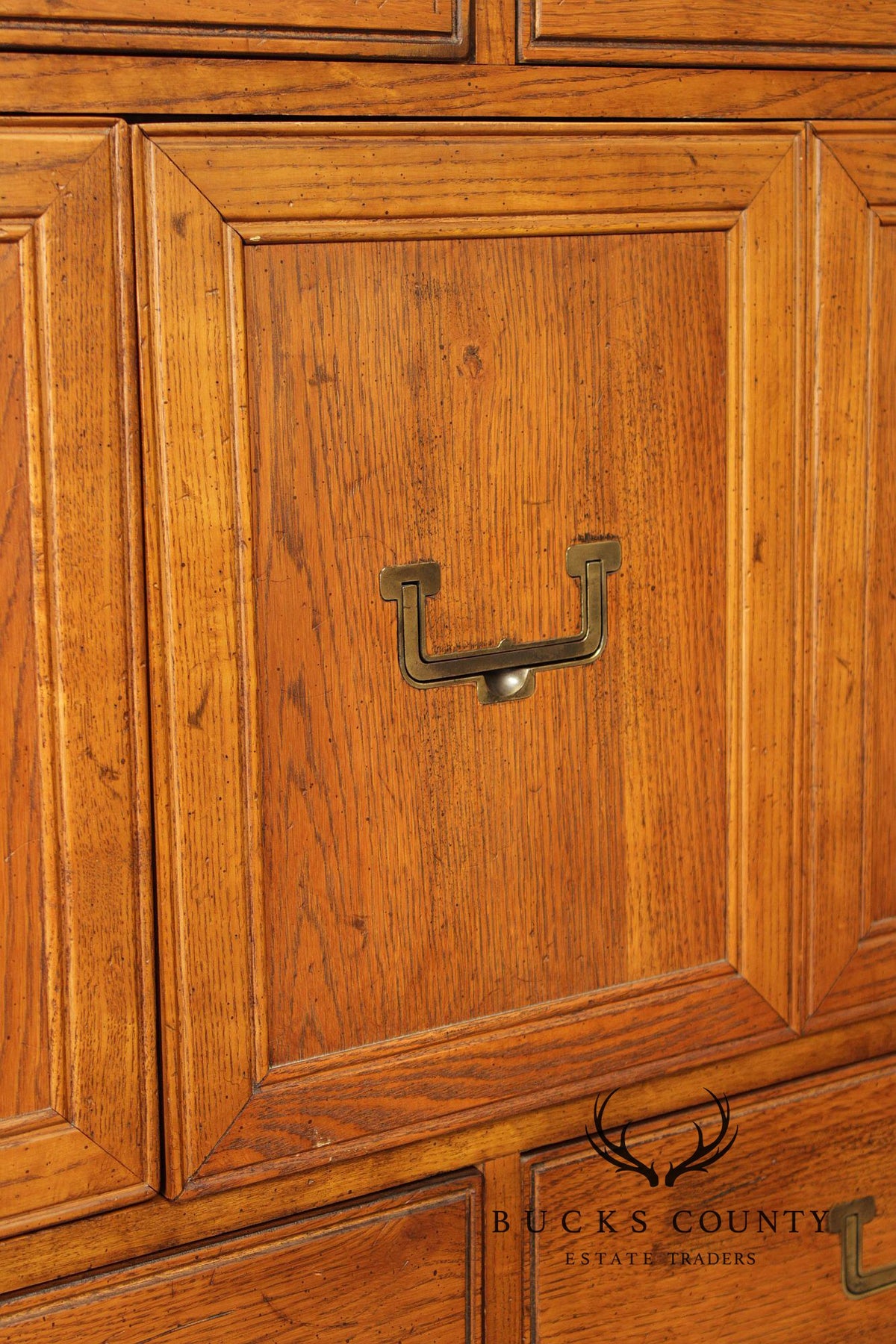 Henredon Artefacts Campaign Style Oak Tall Chest