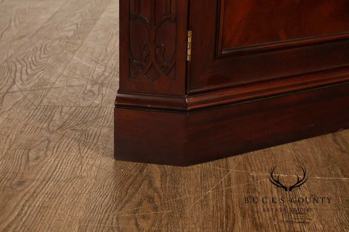Henkel Harris Chippendale Style Genuine Mahogany Corner Cabinet