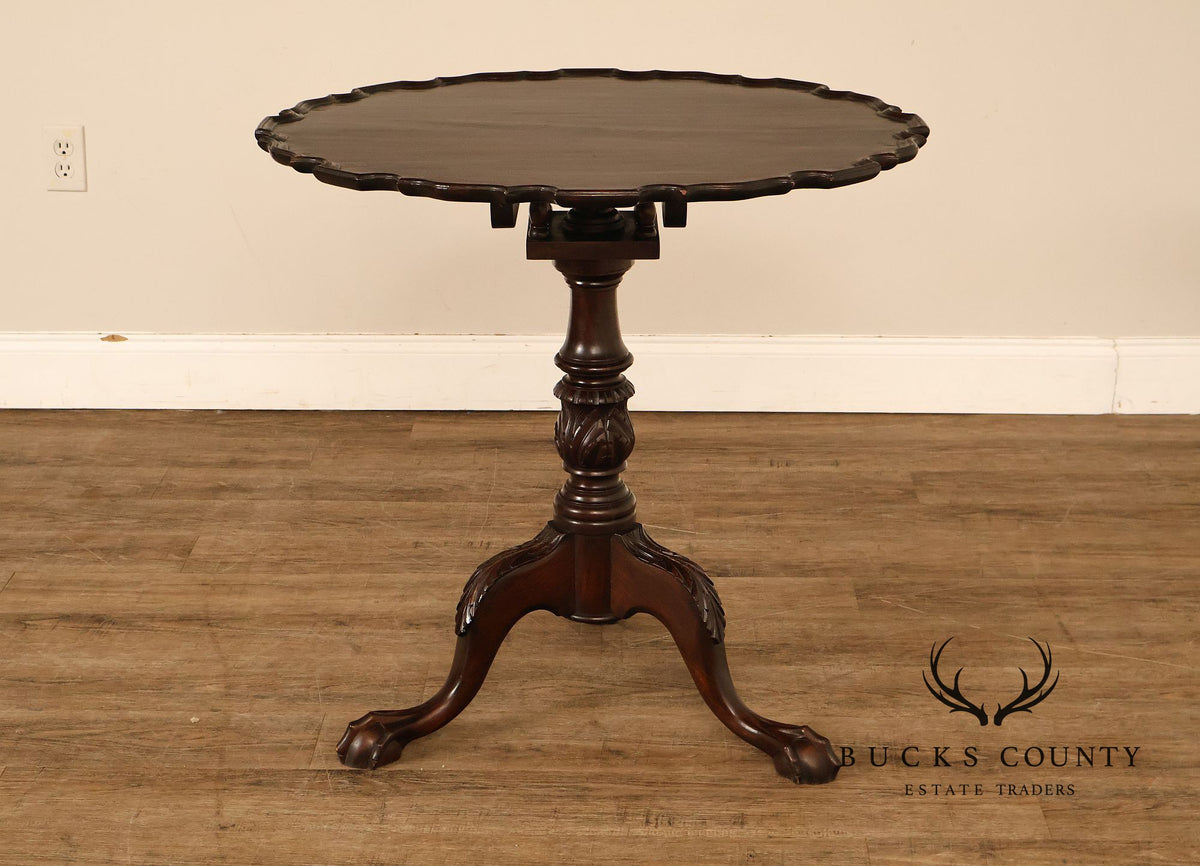 Chippendale Style Mahogany Pie Crust Tilt Top Tea Table