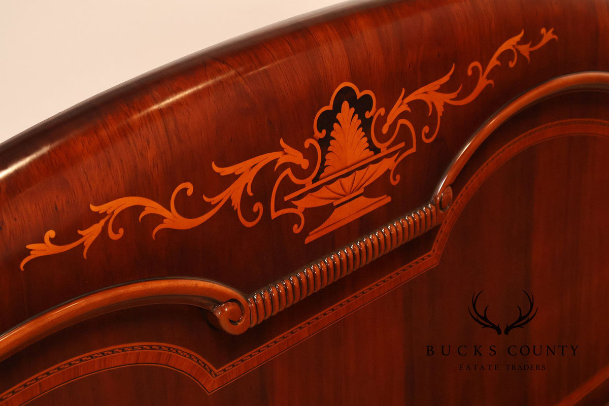 Italian Neoclassical Style King Size Mahogany Inlaid Bed