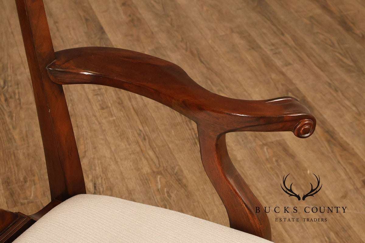 Maitland Smith Chippendale Style Set of Ten Mahogany Dining Chairs
