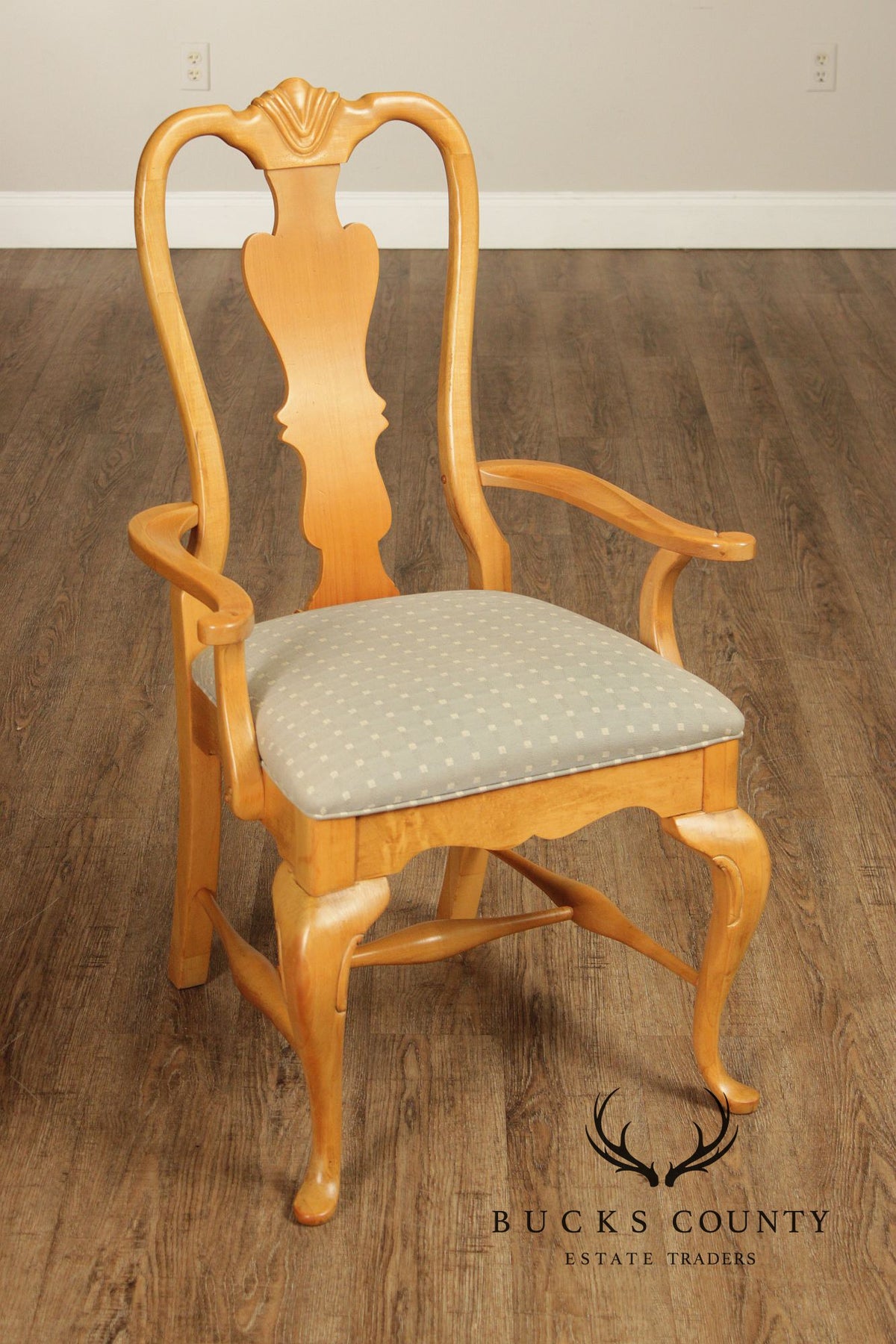 Thomasville Queen Anne Style Set Of 6 Light Pine Dining Chairs