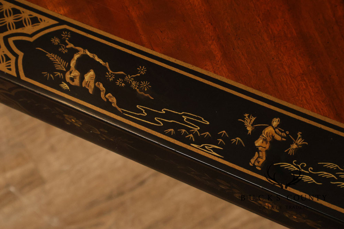 Drexel Heritage 'Et Cetera' Chinoiserie Painted Parsons Console Sofa Table