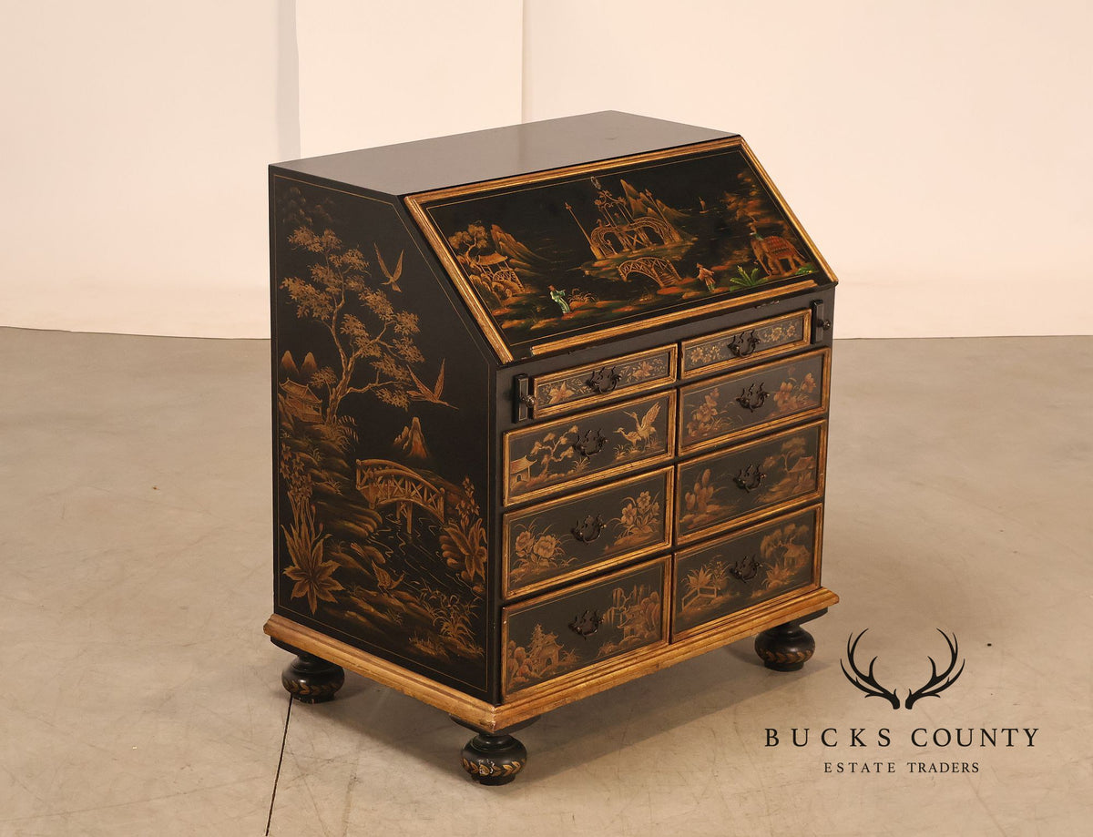 Chinoiserie Decorated Drop Front Secretary Desk