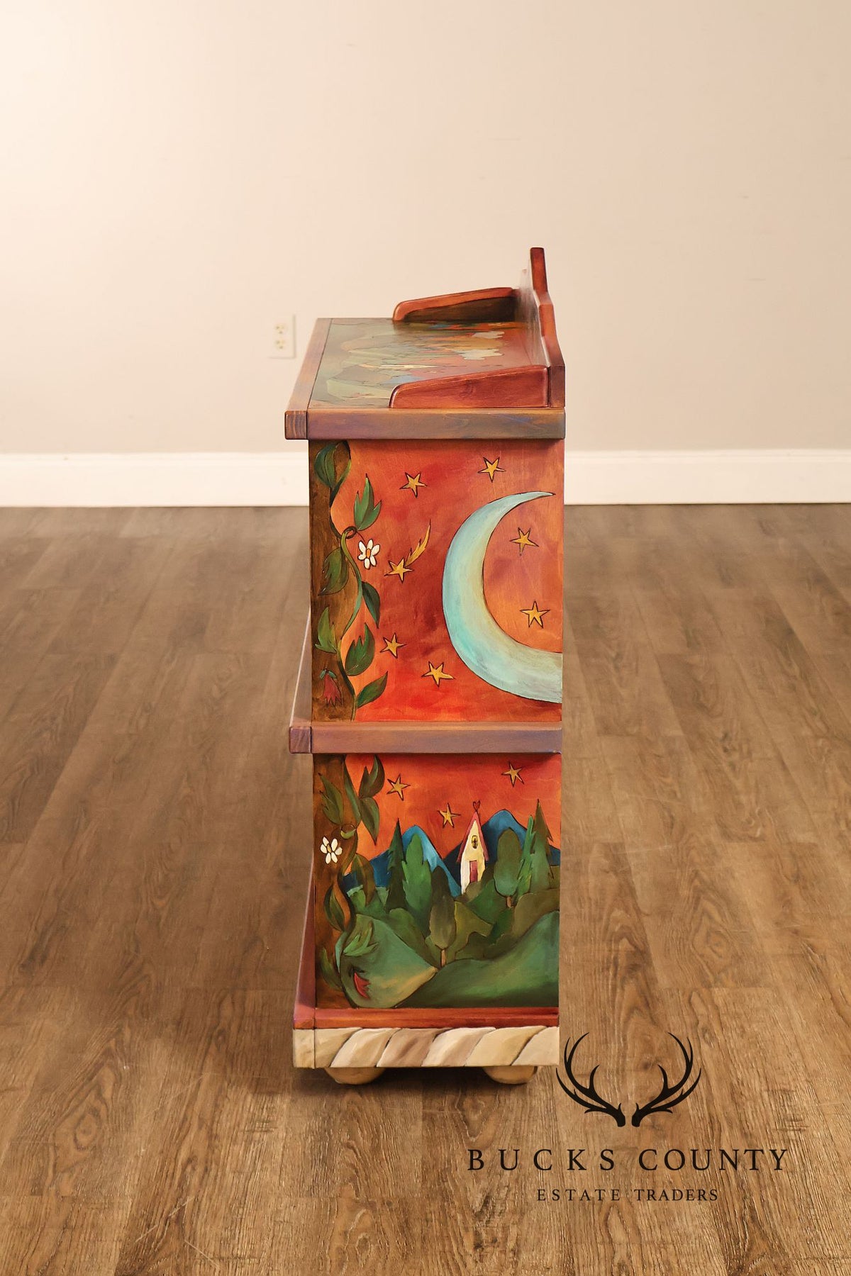 Sticks Artisan Hand Painted Open Bookcase