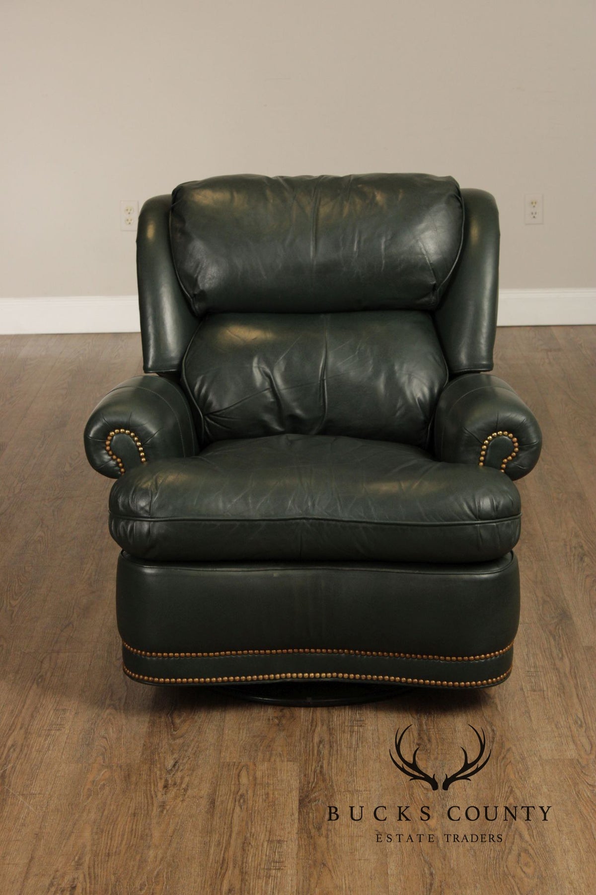 Hancock and Moore Leather Recliner Lounge Chair and Ottoman