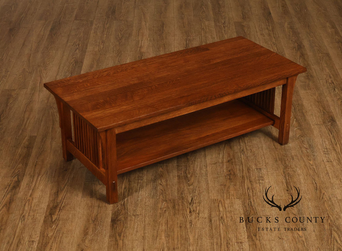Stickley Mission Collection Oak Spindle Coffee Table