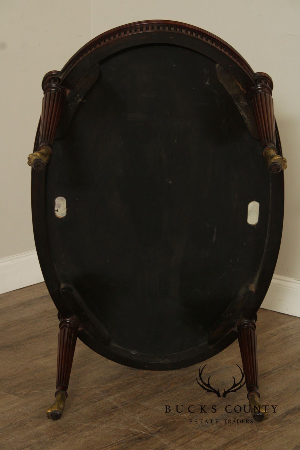 1940's Custom Regency Style Marble Top Mahogany Coffee Table