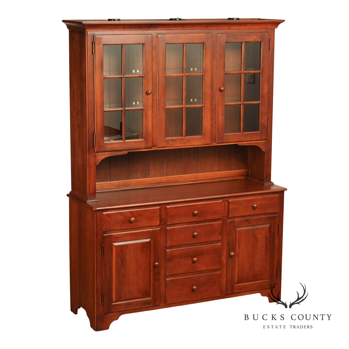 Nichols & Stone Cherry Step Back China Cabinet Hutch