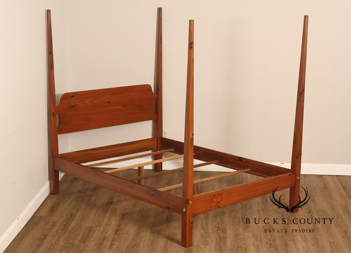 Ethan Allen Shaker Style Pine Pencil Post Queen Bed