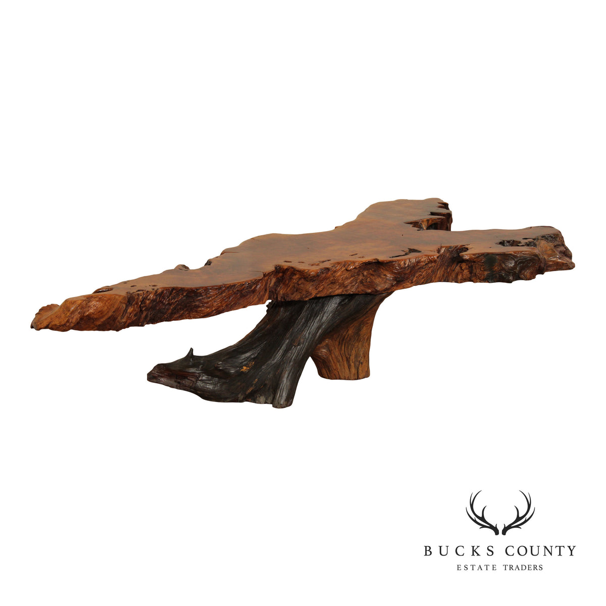 MID CENTURY MODERN LIVE EDGE DRIFTWOOD COFFEE TABLE