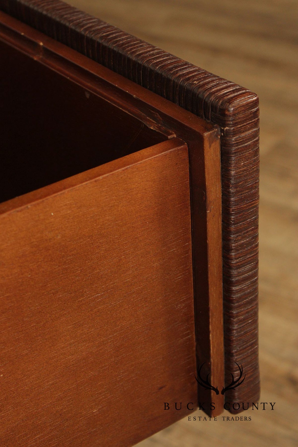 Laneventure 'Excursions' Pair of Mirrored Wicker Nightstands