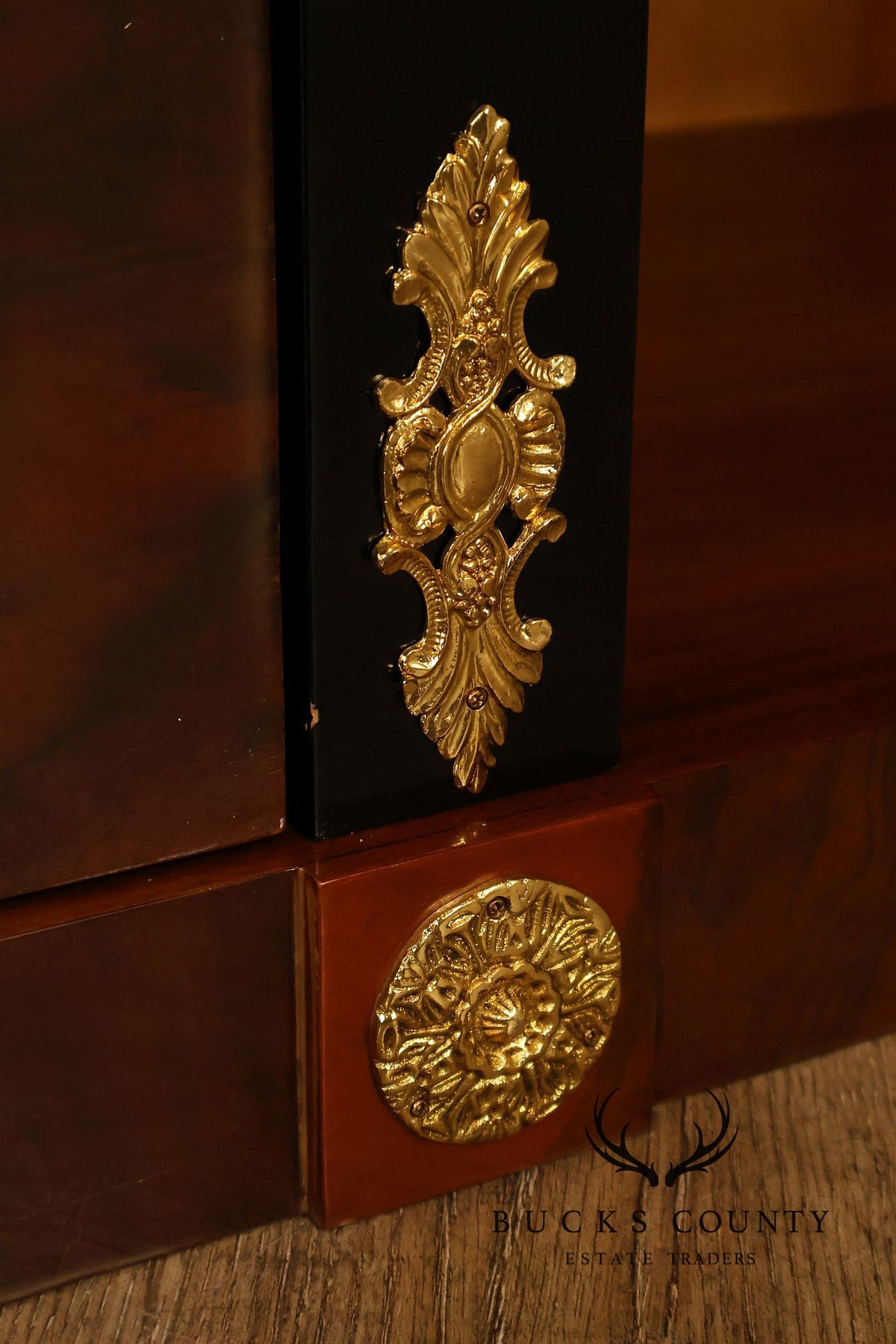 Empire Revival Style Lighted Display Cabinet Bookcase