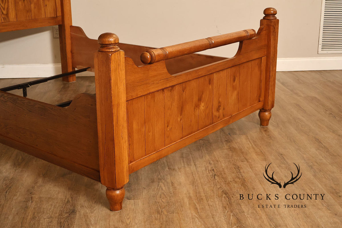 Broyhill Attic Heirlooms Country Style Queen Oak Bed Frame