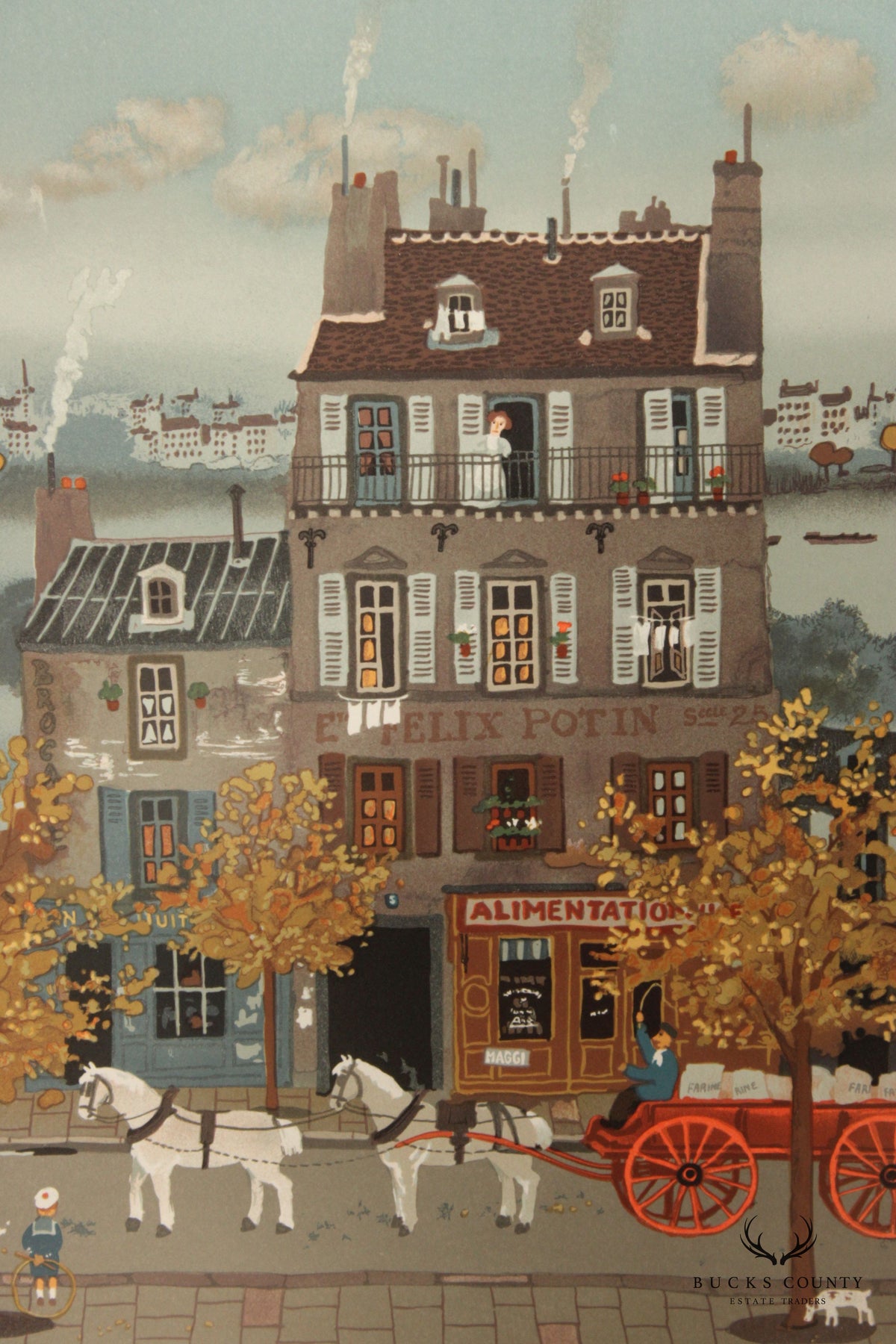 Michel Delacroix 'Marchand de Farine' Framed Numbered Lithograph