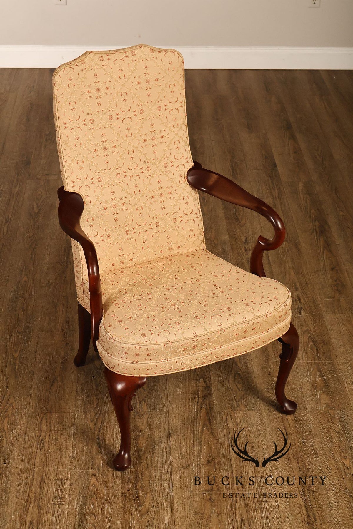 Hickory Chair Queen Anne Style Mahogany Armchair