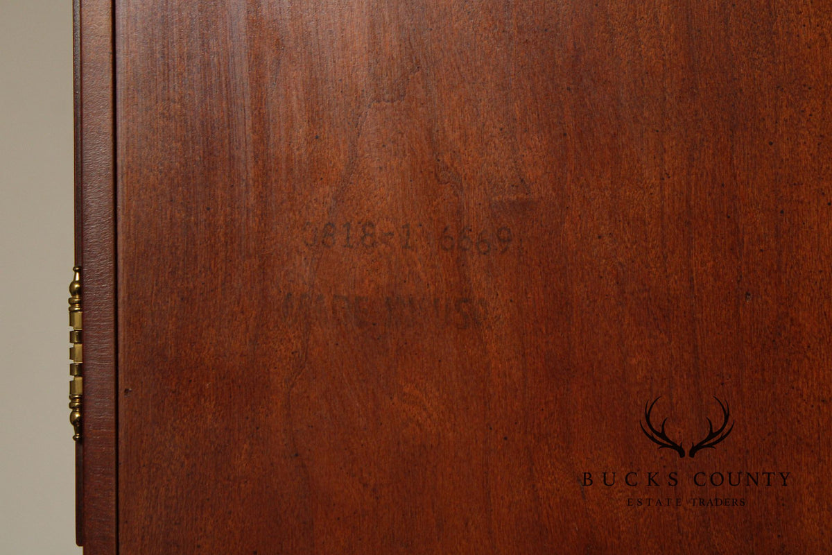 Sligh Mahogany Inlaid Grandfather Clock With Moon Phase Dial